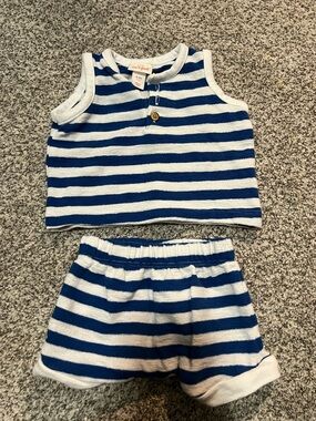 Cat & Jack Blue and White Striped Tank & Shorts Set